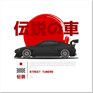Midnight Racer Black GT 86 JDM Posters and Art